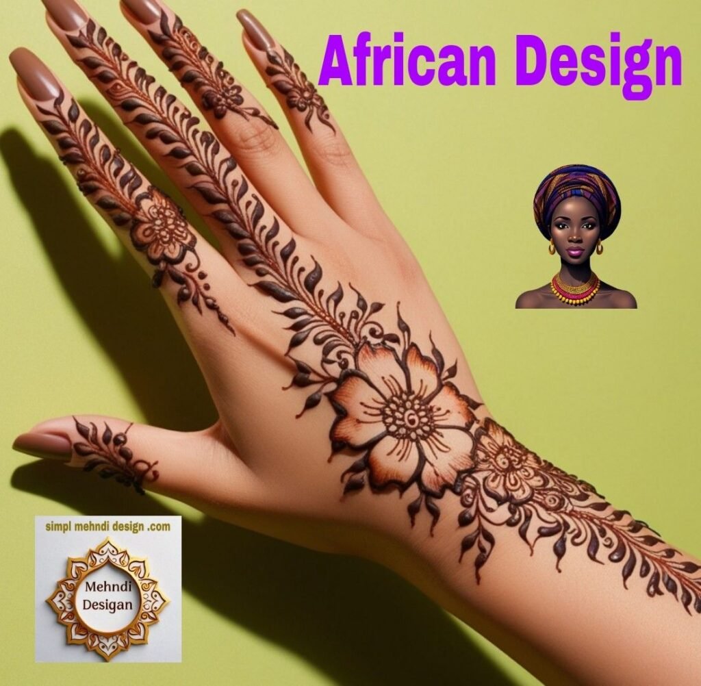 African simple mehndi Design for hands