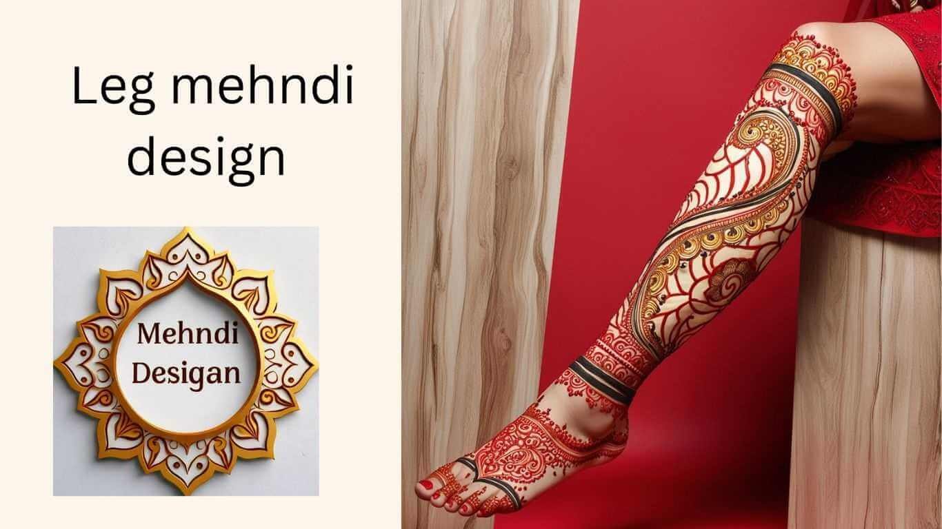 Stylish leg mehndi design