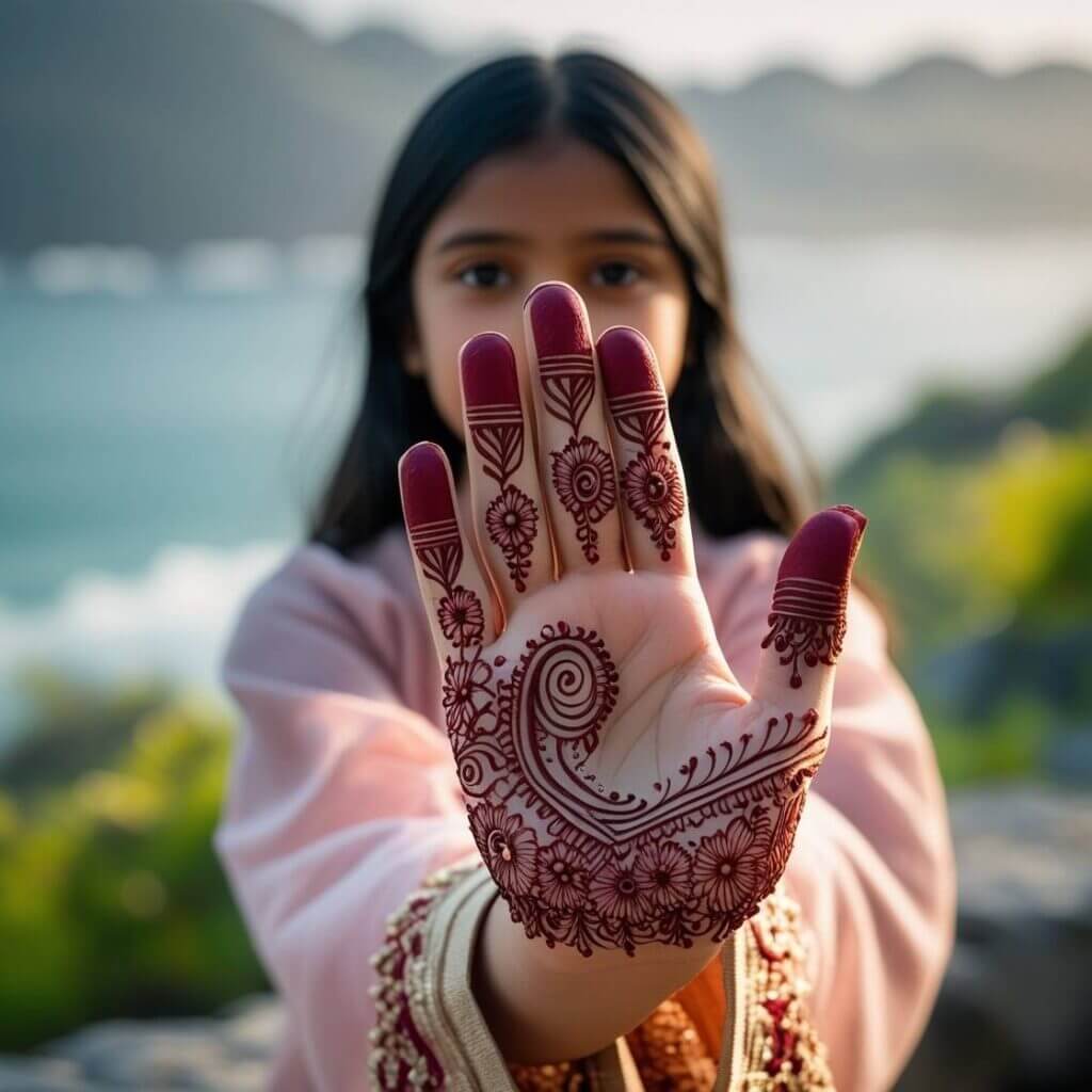 पीछे का मेहंदी डिजाइन सिंपल