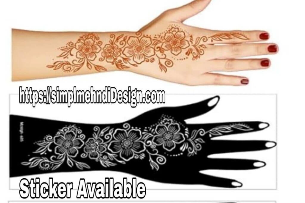 Back Hand Mehendi Design stickers