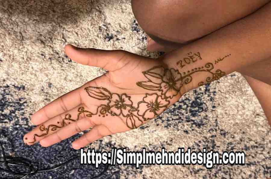 Mehandi Design Simple Mein Flower Pattern