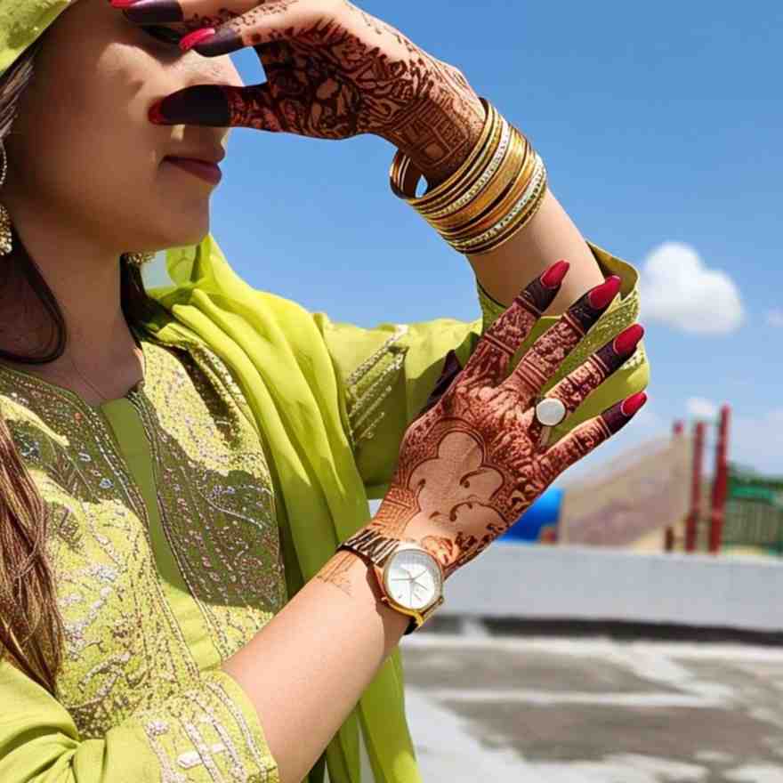 flower stylish back hand mehndi design