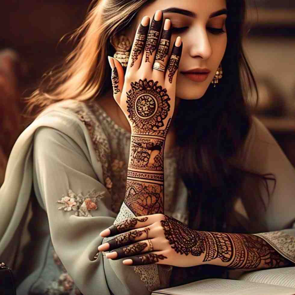 flower stylish back hand mehndi design